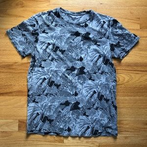 All Saints Grey & Black All Over Print Tee